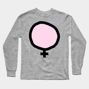 Female Gender Symbol Pink Fill Long Sleeve T-Shirt